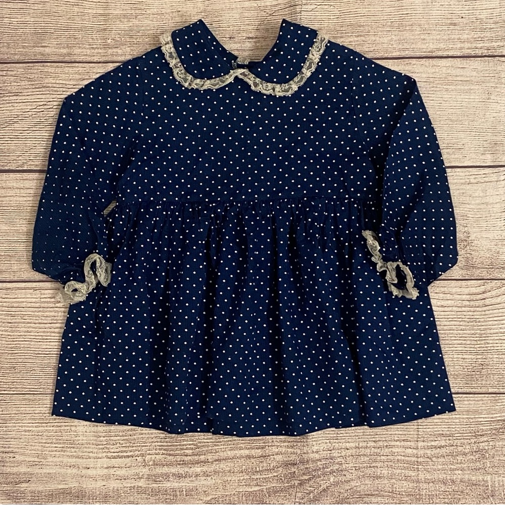 Mini World baby girl vintage polka dot dress